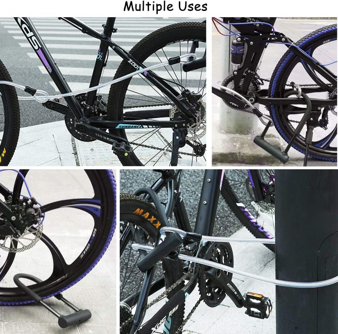 Antivol Vélo En U Sportneer 18 Mm - Avec Câble Et Support - Sécurité Renforcée